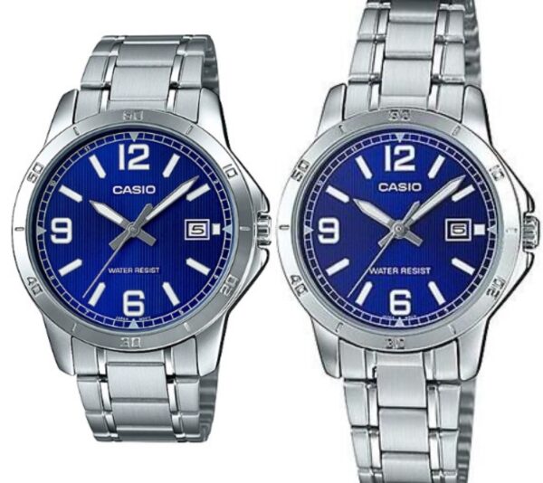 Парні годинники: Casio MTP-V004D-2B & LTP-V004D-2B
